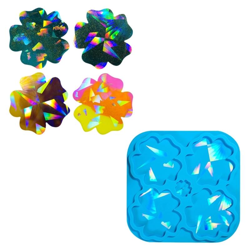 

Rainbow Reflection Silicone Coaster Mold Easy Demold Holographical Cup Mat Mould for Home Decoration Jewelry Tool синій