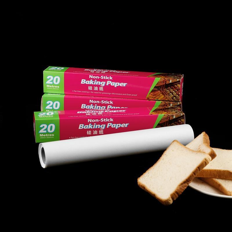 5 M / 10 M/20m/50m Cuisson Aspiration Double face Huile de silicone Haute température Papier huilé Papier de cuisson Papier de cuisson pour BBQ Four Micro-ondes