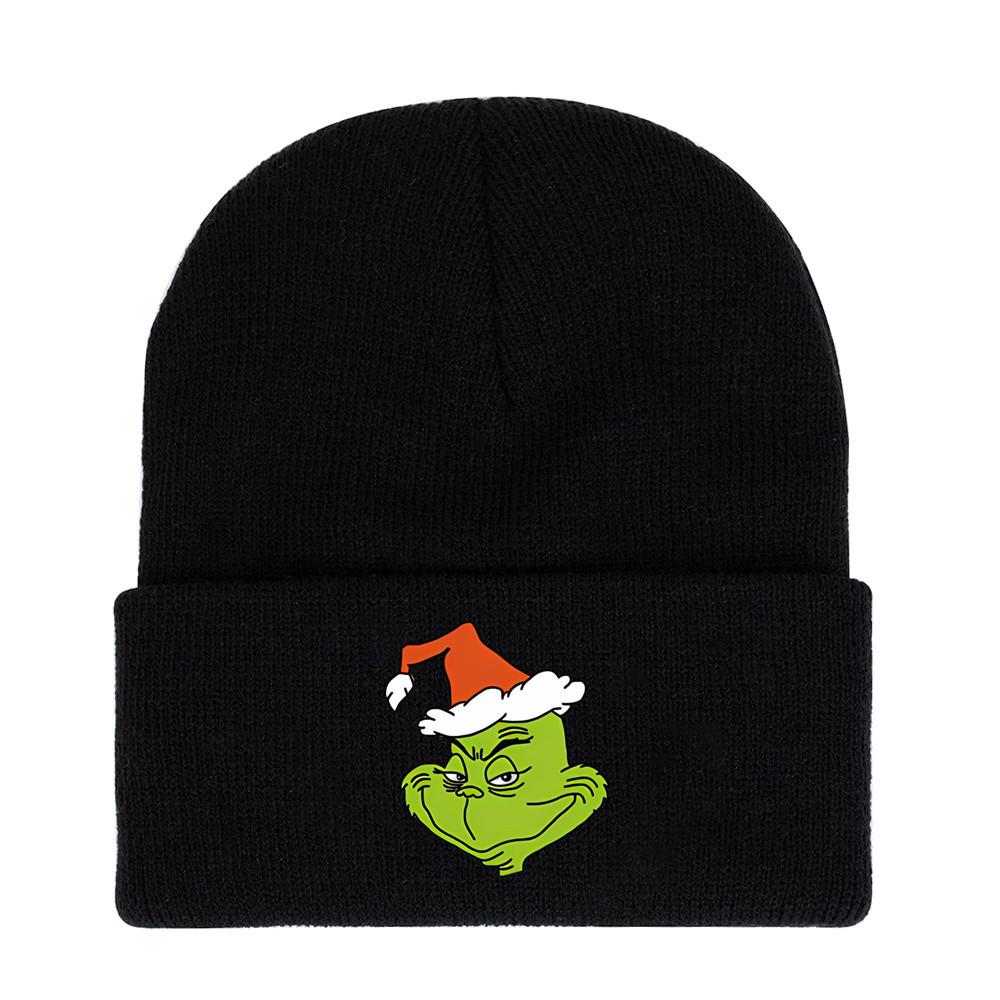 The Grinch Print Knit Hat With Earmuff Protection For Winter Warmth And Unisex Use