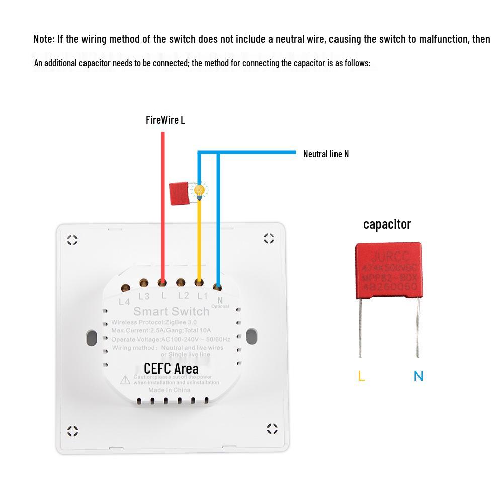 Graffiti Zigbee Smart Switch: Universal Single Live/Neutral 86-Type Button with Magnetic Holding Relay for All-Room European/British Use.