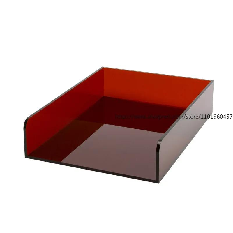 Color Desk Letter Tray A4/A5 Size Clear Acrylic Stackable Document Organizer Office Desktop File Paper Holder Book Storage Rack