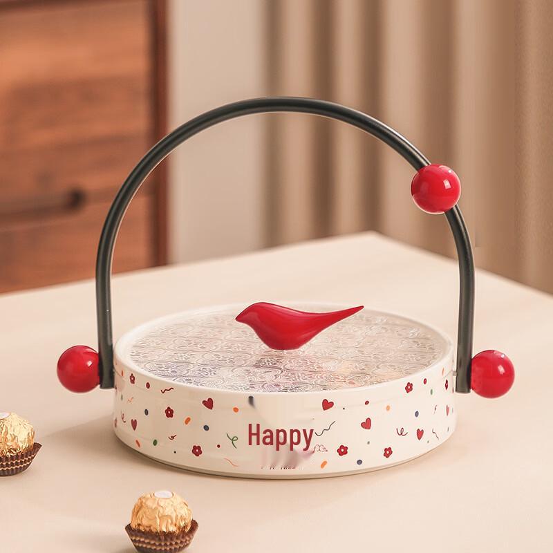Henton Festive Single-Layer Ceramic Snack Tray