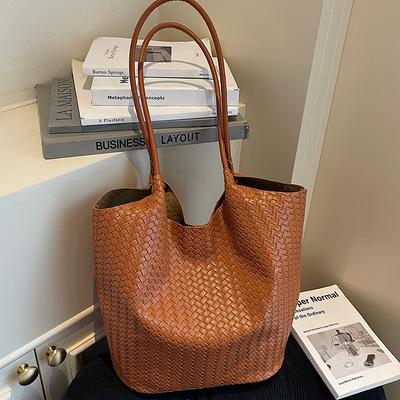 Prosta i Retro Tkana Torba, Torba na Ramię dla Dojeżdżających do Pracy, Codzienna Torba Tote o Dużej Pojemności