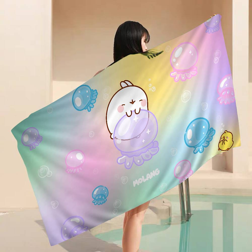 Character M-Molangs Microfiber Printed Beach Towel Mountain Climbing Yoga Beach Swimming Running Absorbent Soft Towel