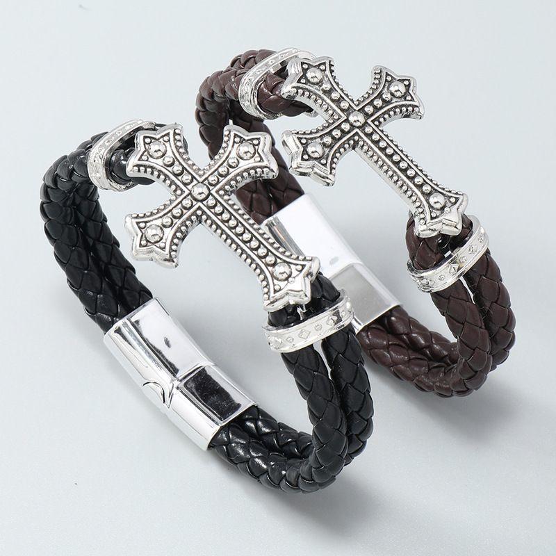 New Accessories Simple Cross Bracelet Men's Jewelry Magnet Buckle Bracelet