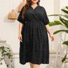 Mid-length Dress Women's Summer Temperament Elegant Polka Dot Holiday Plus-size Dress