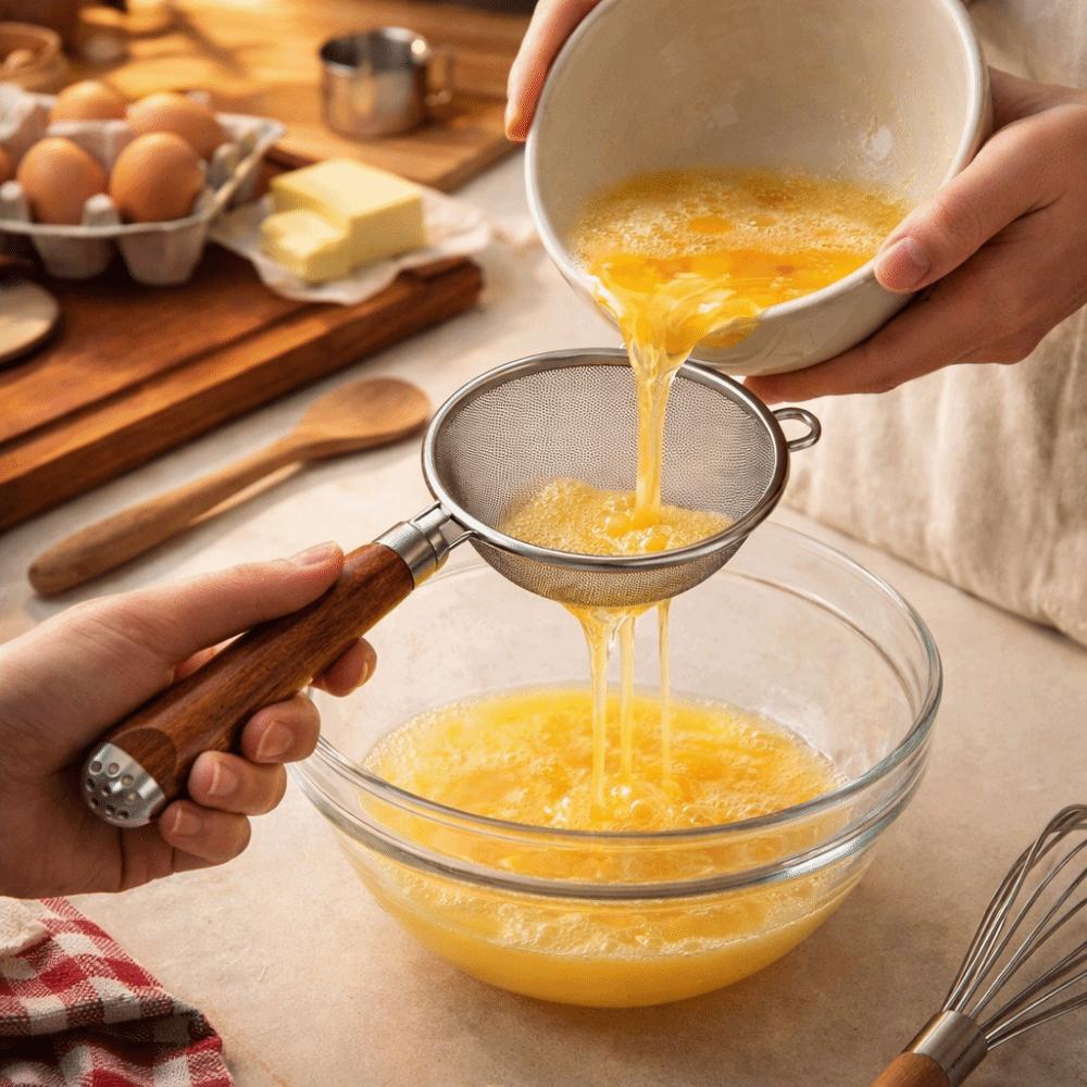 Food Grade Flour Filter Spoon Wooden Handle Handheld Sifter Multipurpose Slotted Spoon  Kitchen Use