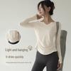 Women's Breathable V-Neck Long Sleeve Yoga Top – Quick-Drying, Comfortable Fitness and Running Wear for Autumn and Winter