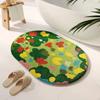 VIKAMA Fresh Flower Synthetic Cashmere Carpet Soft Absorbent Bathroom Floor Mat Shower Entrance Door Mat Bedroom Decor
