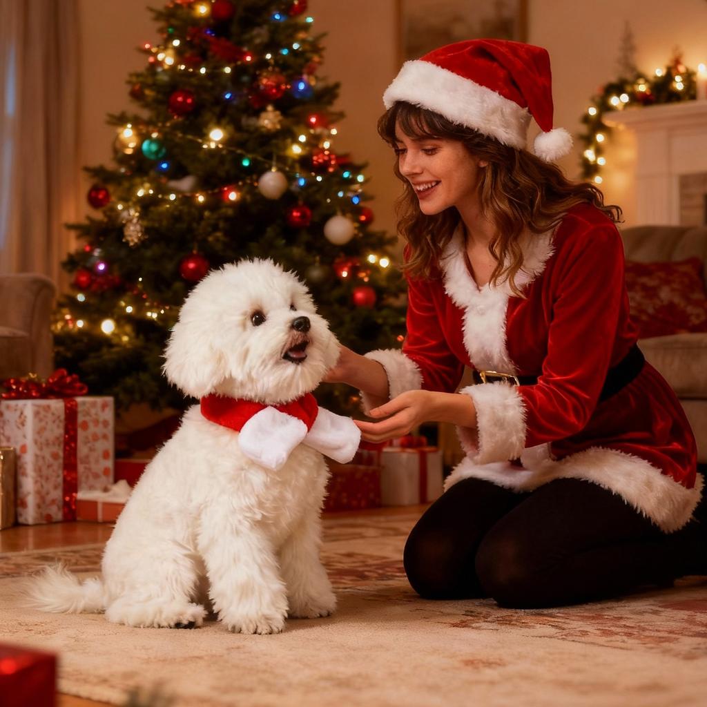 Weihnachtsumhang und Hut für Haustiere Festival-Set Hund Verwandlungskostüm Weihnachtsoutfit für kleine Hunde