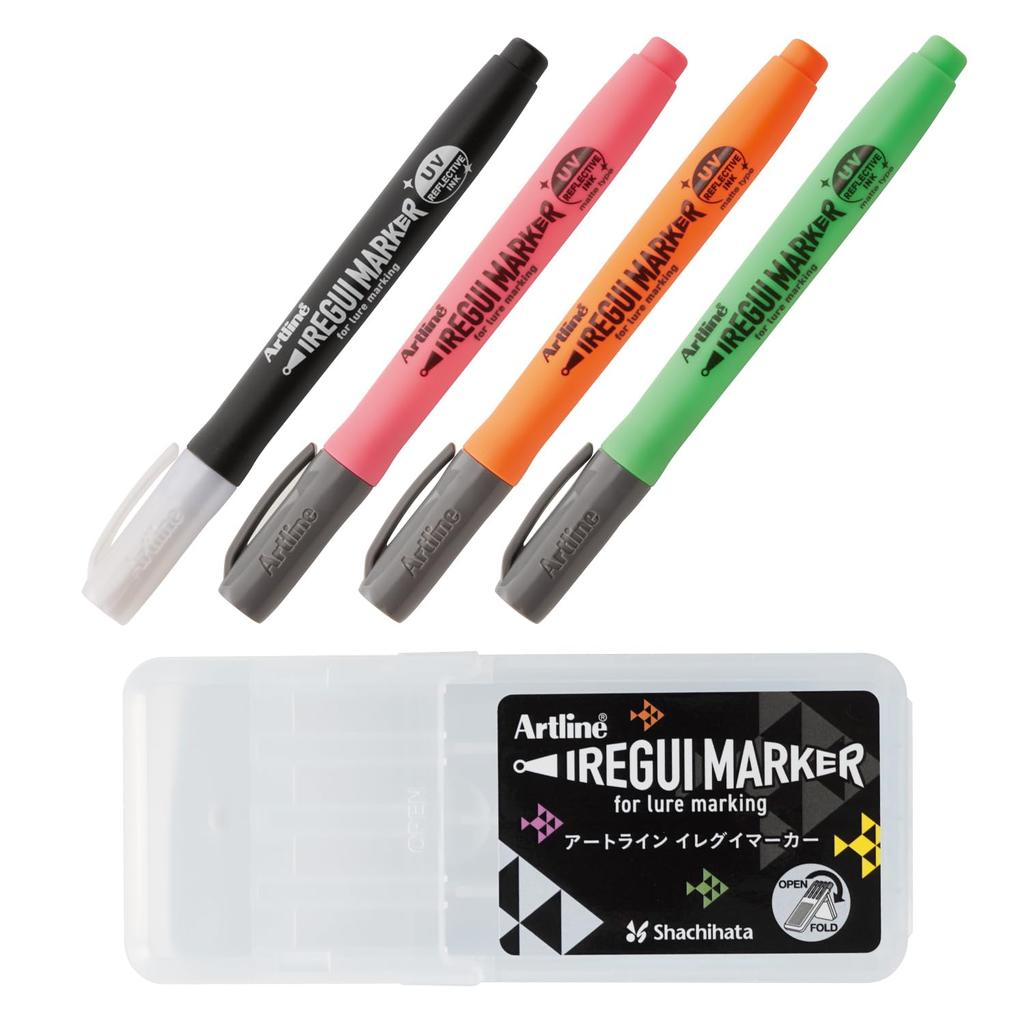 Shachihata Artline Irregular Marker Keimura 4 Markers with 2 Brush, Matte, Case, Markers, KLF-F/KMM-4S2