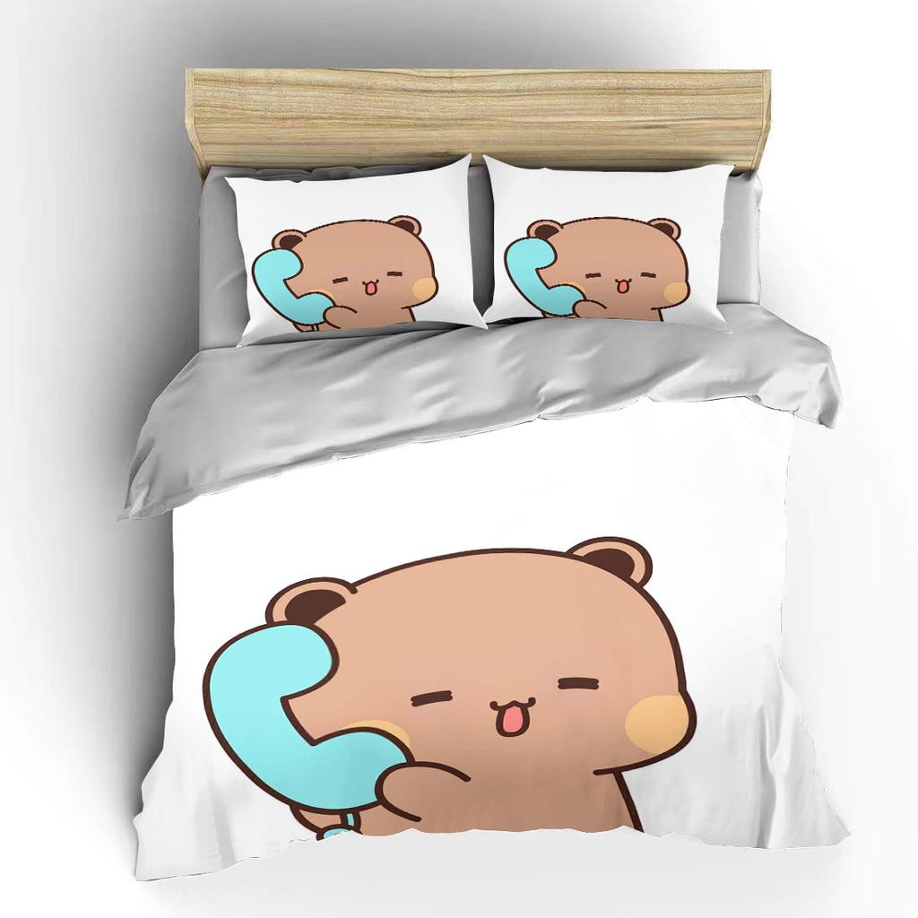 Bubu Dudu Cartoon Cute Bear KawaiiGift King Twin Double Child Bedding Set Microfiber Or Polyester Christmas  Duvet Cover Set