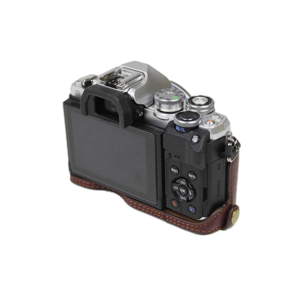 kinokoo OLYMPUS E-M10 Mark IV Half Case, Genuine Leather (Coffee)