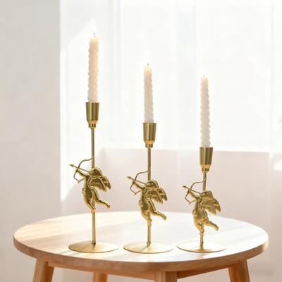 1/3 Stück Eisenkunst Amor Kerzenhalter Vintage Metall Kerzenständer Zuhause Wohnzimmer Hochzeitsfeier Spitzkerzenständer Tischdekoration Ornament