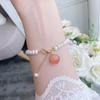 Trendy Peach Charm Natural Freshwater Pearl Ladies Bracelet Ins Style Sweet Fresh  Hand Jewelry Accessories