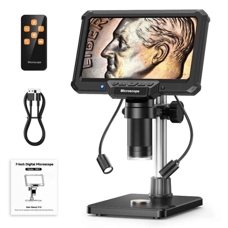 7 Inch 1200X Digital Microscope 16MP HD Soldering Microscope Magnification Coin PCB Circuit Repair Equipment