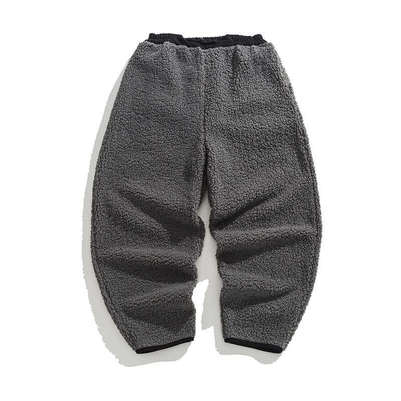 2025 Vinter Varm Tykk Bukse Herreklær Kinesisk Stil Bukser Herre Lammeull Joggebukser Vintage Casual Baggy Herre Vidbent Bukse