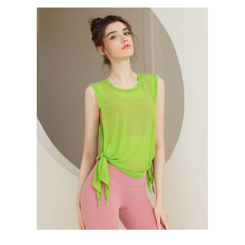

Yoga Clothes Stylish Sleeveless Camisole Women s Outwear Sports Workout Clothes Plus Size Loose Slim Fit Smock Top Green L