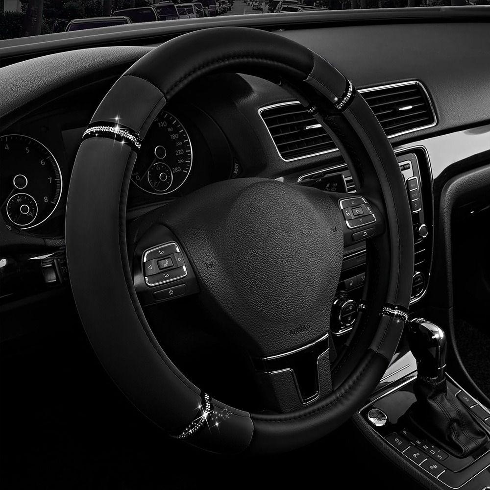 Stitching Steering Wheel Cover PU Leather Steering Wheel Cover  Automotive Interior