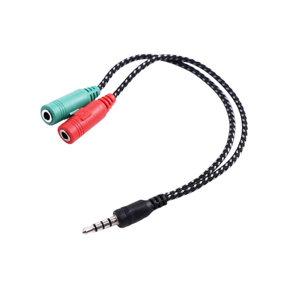 For Earphone Headphone Jack Mic Audio Cable Audio Cable 3.5mm Female Y Splitter Cable AUX Cable Cable Converter Cable Adapter