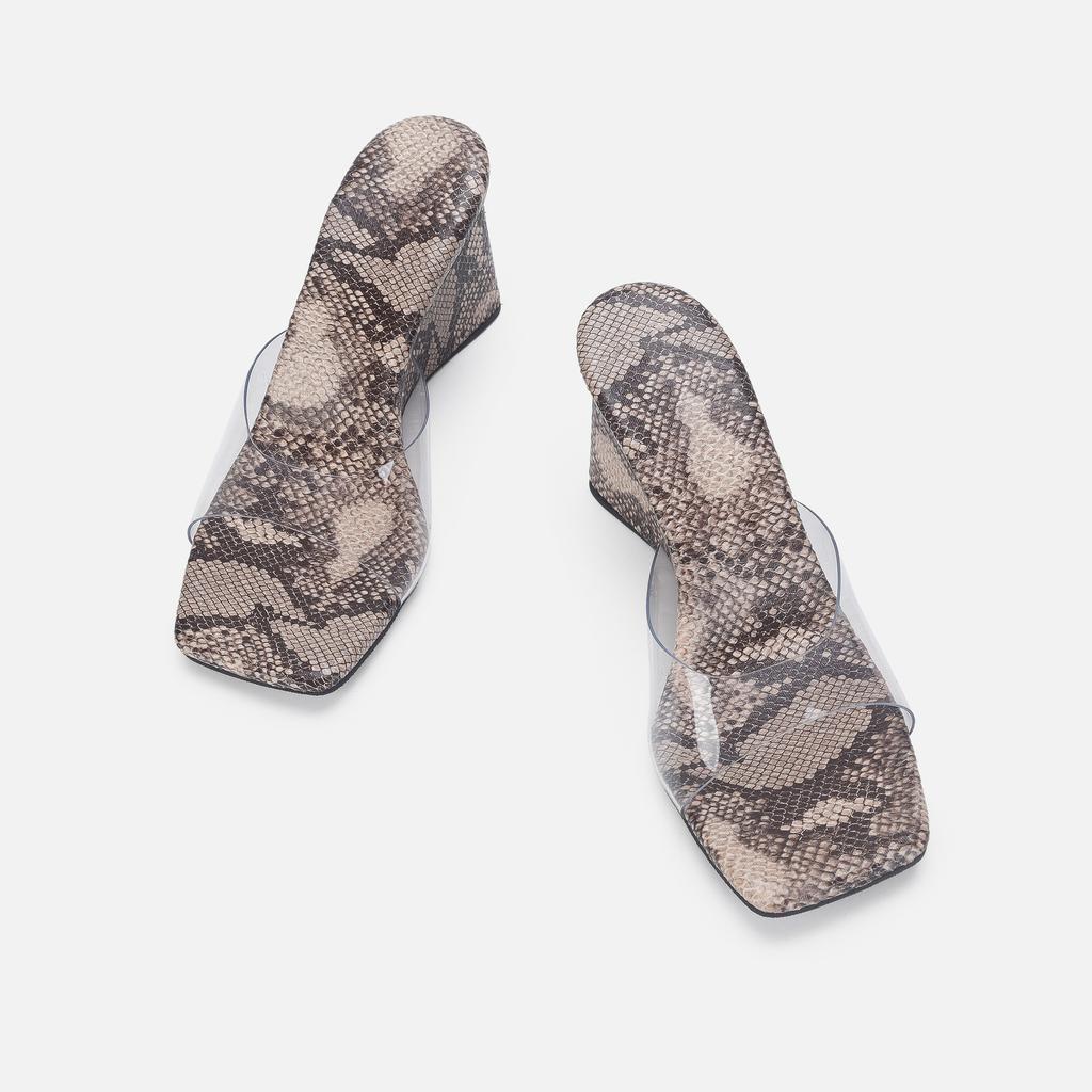 Summer Women Pumps Sandals serpentine PVC Jelly Slippers Open Toe High Heels Women Transparent Slippers Shoes Heel Clear Sandals