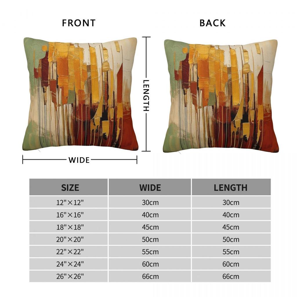 Federa Cuscino Quadrata Bauhaus Tonalità della Terra Astratte Poliestere Lino Velluto Stampata con Zip Federa Decorativa Copricuscino per Divano