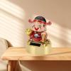 God of Wealth Figurine Solar Powered Automatic Nodding   Cai Shen Statue Decor for Home Car  