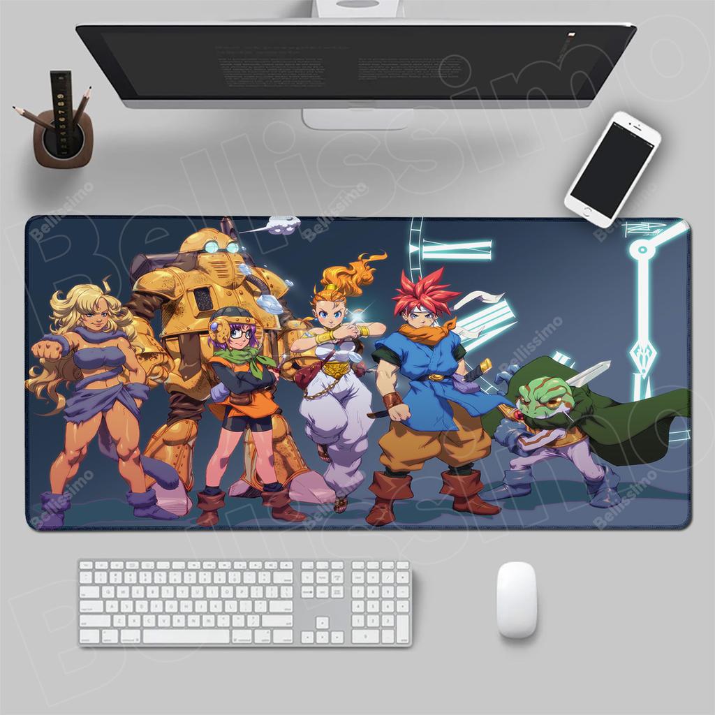 Mauspad Anime Gamer Gaming Zubehör Speed C-chrono Trigger Tastaturpad Gummi-Lock-Kante Schreibtisch-Mausmatte Laptop-Mauspad