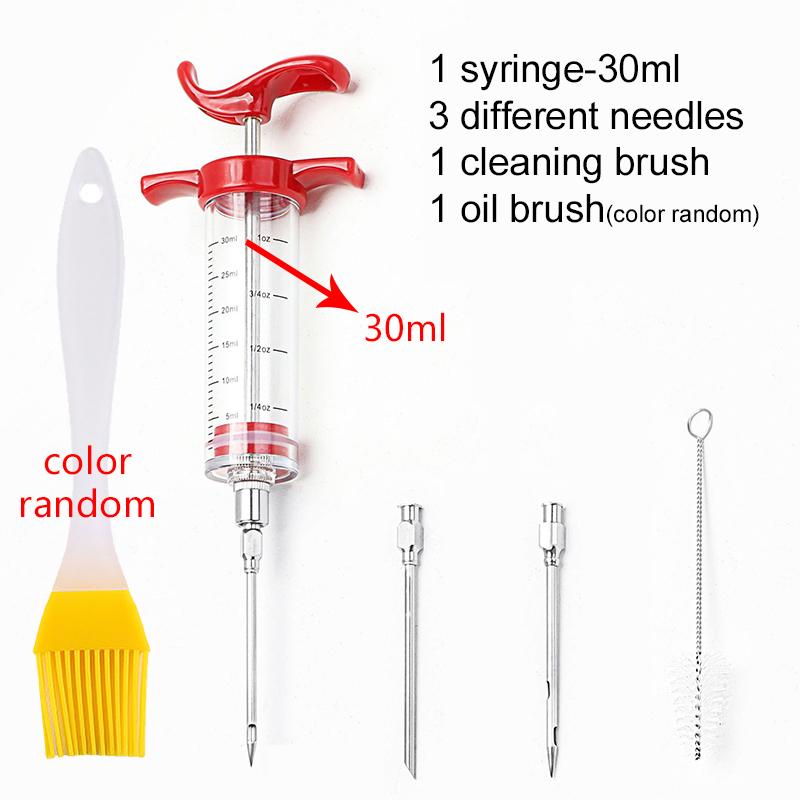 30/50ml Marinade Injector with Needle Plastic Seasoning And Baking Sauce Turkey Syringe Kitchen Meat Tools for Smoked BBQ TMZ