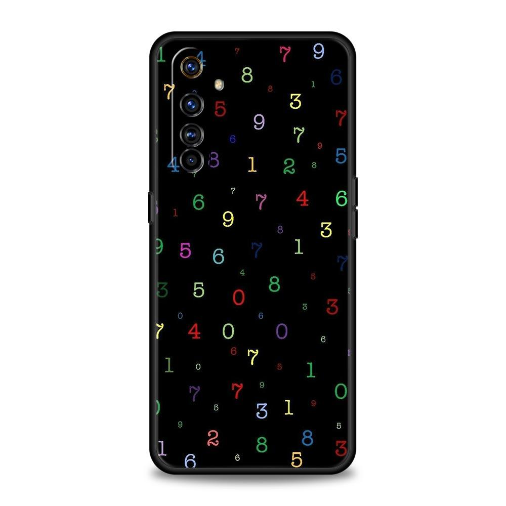 Number Pattern Soft TPU For Realme 13 12 11 10 9 Pro Plus GT3 GT2 C21 C25 C35 C53 C55 C67 Pro 5G Phone Case Cover Fundas Capas