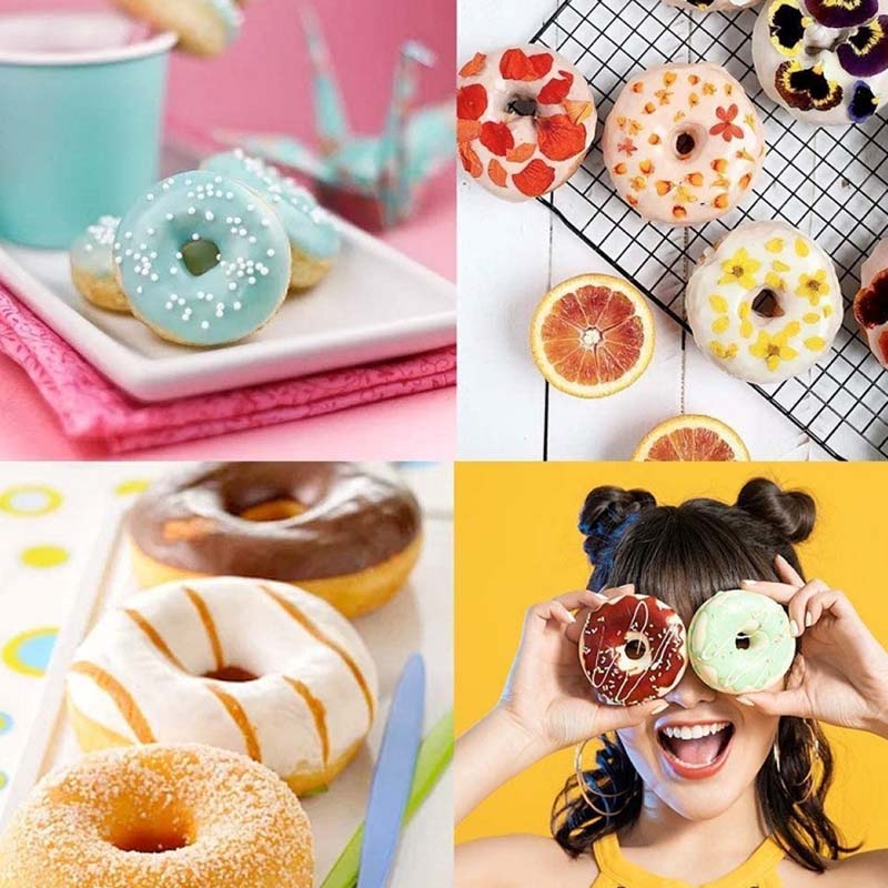 WTEMPO 2PCS 6 Cavities Ood Grade Silicone Doughnut Molds Creative Baking Mousse Cake Molds Home Restaurant DIY Oven Baking Mold