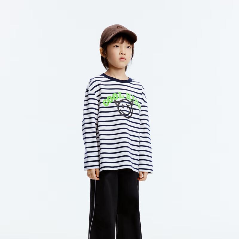 

little MO&Co. Kids Striped Cotton Long-Sleeve T-Shirt 110