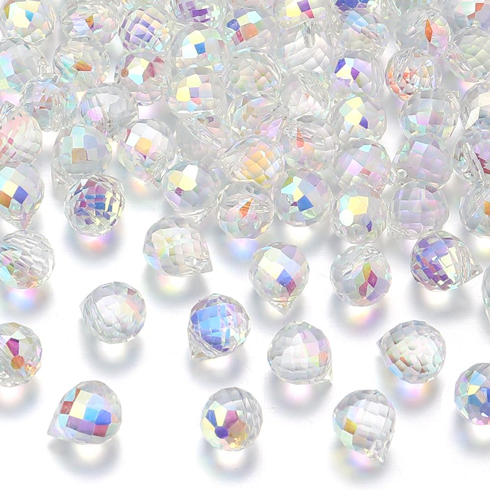 

50pcs/lot Colorful Crystal Beads AB Color Strawberry Loose Spacer Faceted Bead for Jewelry Making DIY Necklace Earrings Bracelet прозрачный