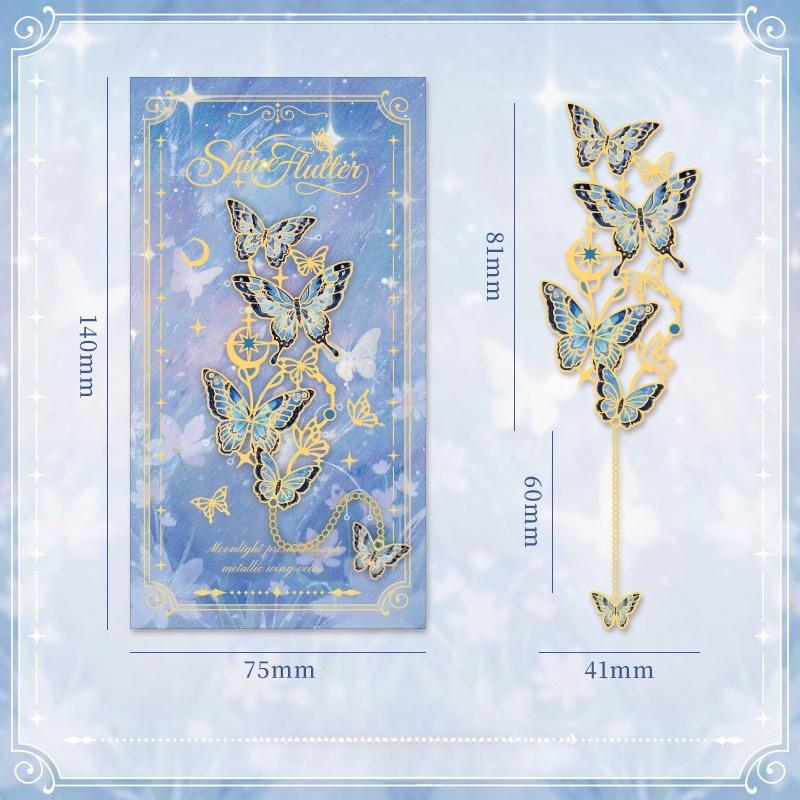 Butterfly Orbit Metal Bookmark Elegant Hollow-Out Butterfly Shape Page Clipper for Students Reading Vintage Book Accessories