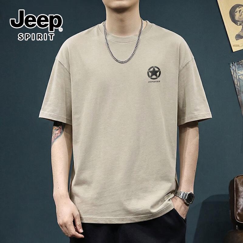 JEEP SPIRIT Men s 220G Heavyweight Pure Cotton Short Sleeve T-Shirt 3XL