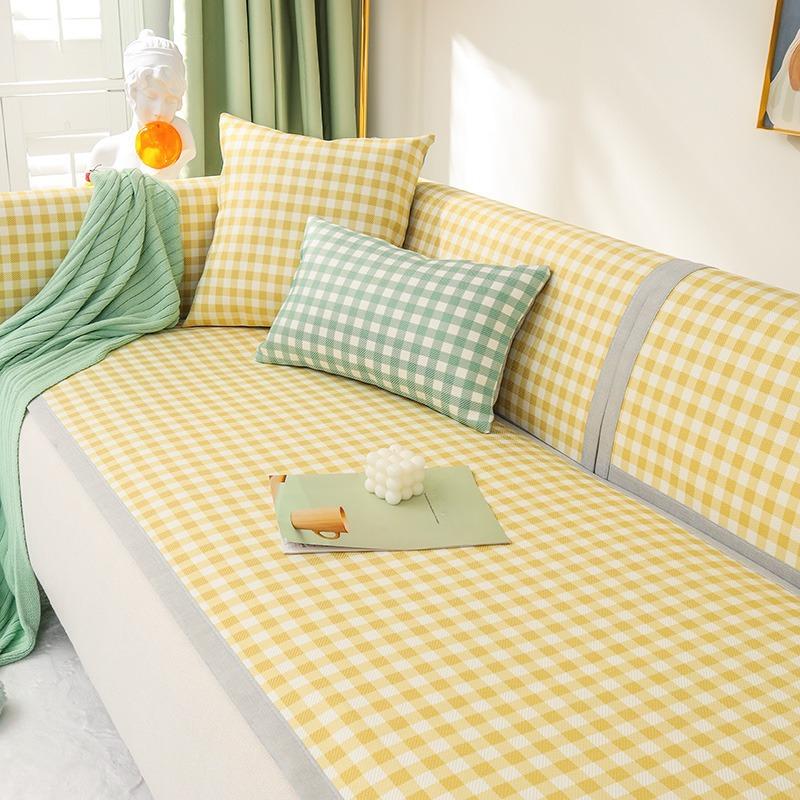 

Свежий маленький плед, летний коврик, диванная подушка, кожаный диван из массива дерева, полностью покрытый тканью коврик из ротанга, крутая подушка 50*70cm