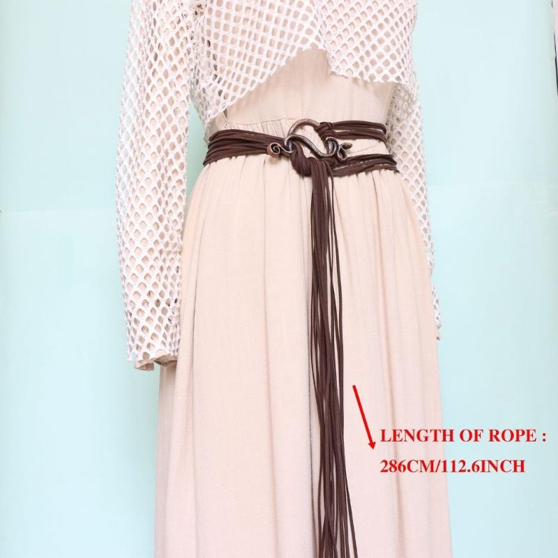 Medieval Extra Long Rope Belt Vikinges Trolles Crosses Rope Belt Norses Witch Waist Belt Long Rope Rings Knotted Belt