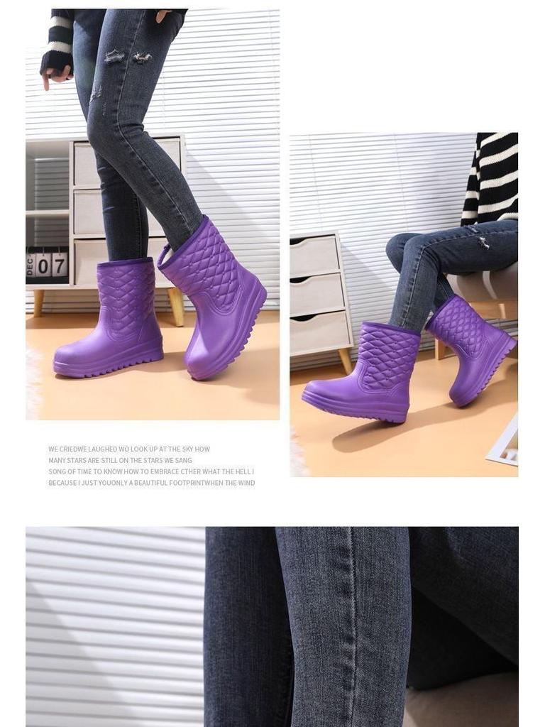 Botas de Neve de EVA Impermeáveis com Forro de Pelúcia: Novo Estilo, Espesso, Antiderrapante, Quente, Sapatos de Inverno