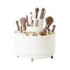 360° Rotating Makeup Brush Organizer Large Capacity 5 Compartments Desktop Storage Box Multi-Functional Easy Access