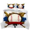 Baseballová sada povlečení Baseballová pálka Povlečení pro děti Dospívající 3D Baseballové sporty Dvojlůžko Queen King Size Polyesterový povlak na přikrývku
