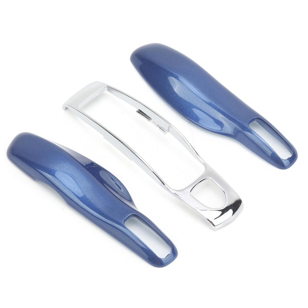 Car Remote Key Fob Case Trim Protective Cover Fit for 911Panamera Macan Boxster(Blue Silver )