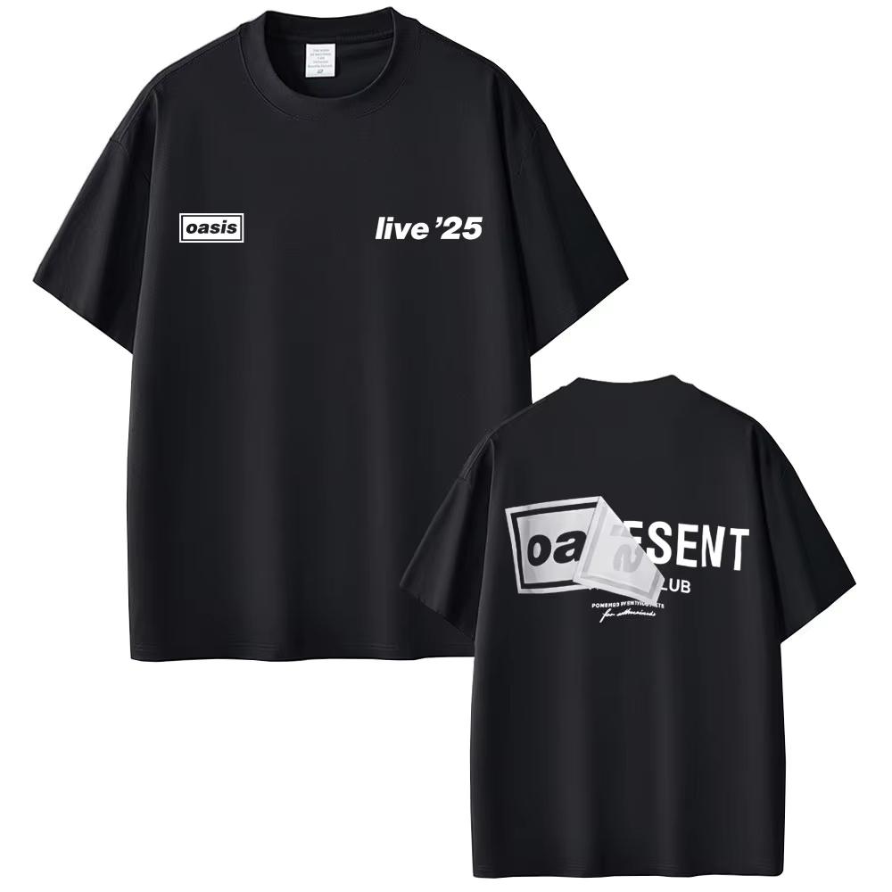 

Rock Band OOasis Live 25 World Tour T Shirts Men Women Vintage Summer Tshirt Mens High Quality Cotton Short Sleeve Tshirts S