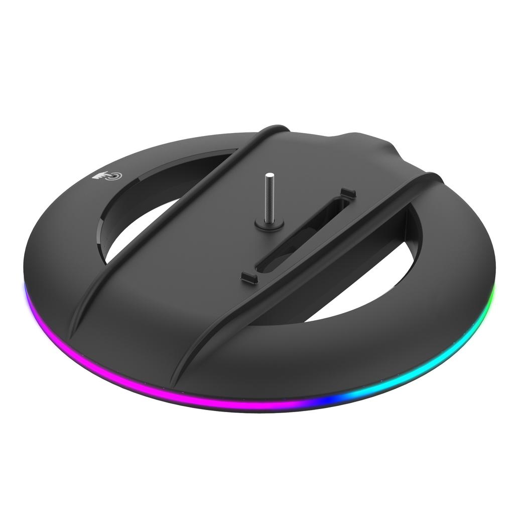 Vertical Stand for PS5 Slim Console Disc and Digital with 14 Light Mode, RGB Base Stand for PS5 Slim Console