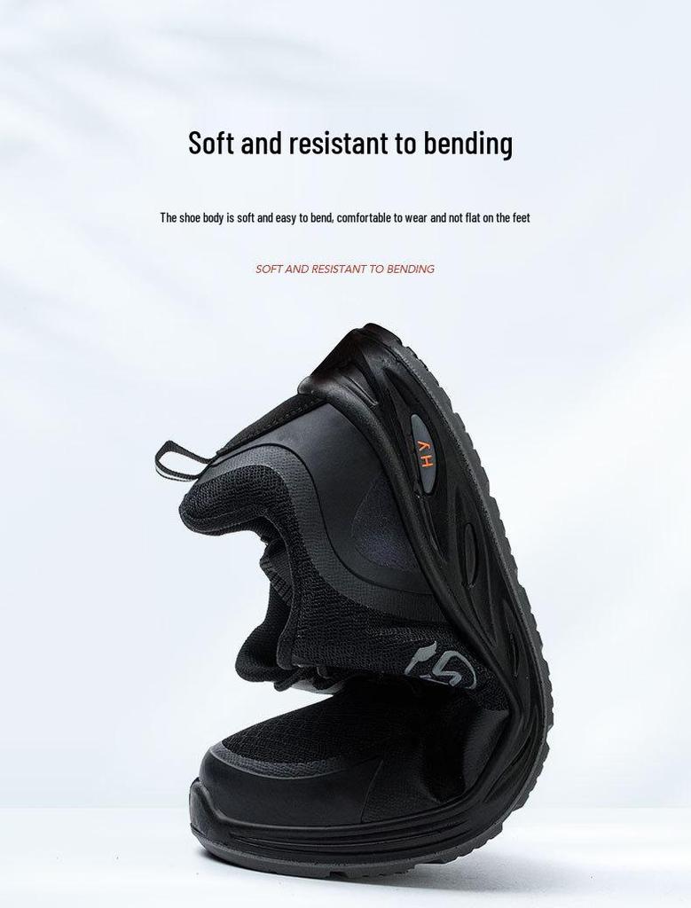Men's Anti-Smash Breathable Safety Shoes - Wear-Resistant PU Sole, Comfortable Mesh Labor Protection Footwear