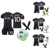 Miami 10 Messi Fußballuniform Heim Auswärts Schwarz Rosa Polyesterstoff Hemd Hose Socken Enthalten