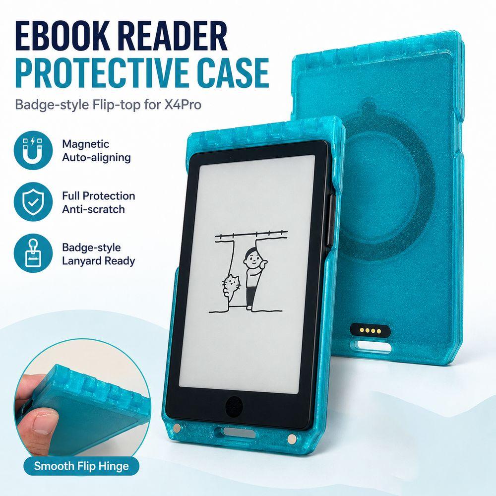 Badge-style Protective Cover Portable Cover for XTEINK X4Pro E-Reader Protection