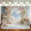 Floral arch and French window design background fabric - perfect for weddings, birthdays, and holidays