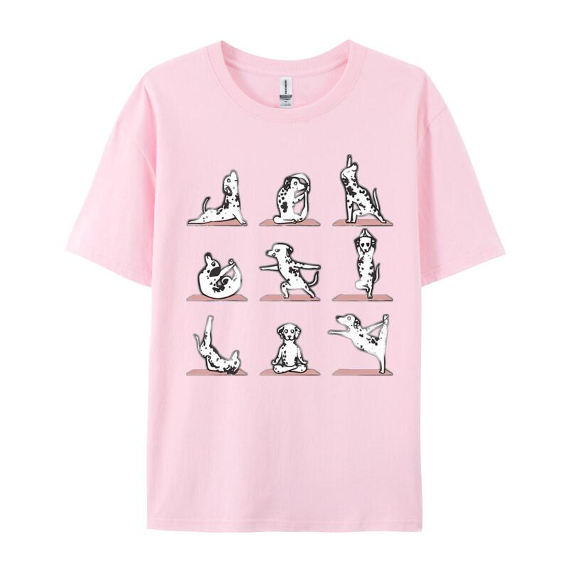 Dalmatian Yoga Tshirt Funny Vintage TShirt Unisex Cotton Humorous T Shirt Cute Tee Shirt Classic Clothing