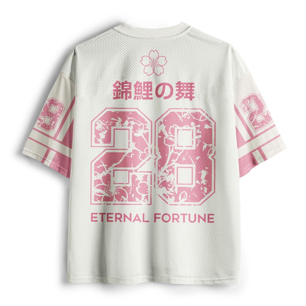 2026 New Sports Short Sleeved Shirt, V-neck Short Sleeved T-shirt, Sports Fashion Koi Fish Graphic Tee, 3D Printed Quick Drying Fun Mesh Jersey