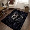 Tapetes com estampa de caveira 3D para decoração de sala de estar, sofá de casa, tapetes de área grande, quarto, antiderrapante, lavável, mesa de centro, tapete de chão
